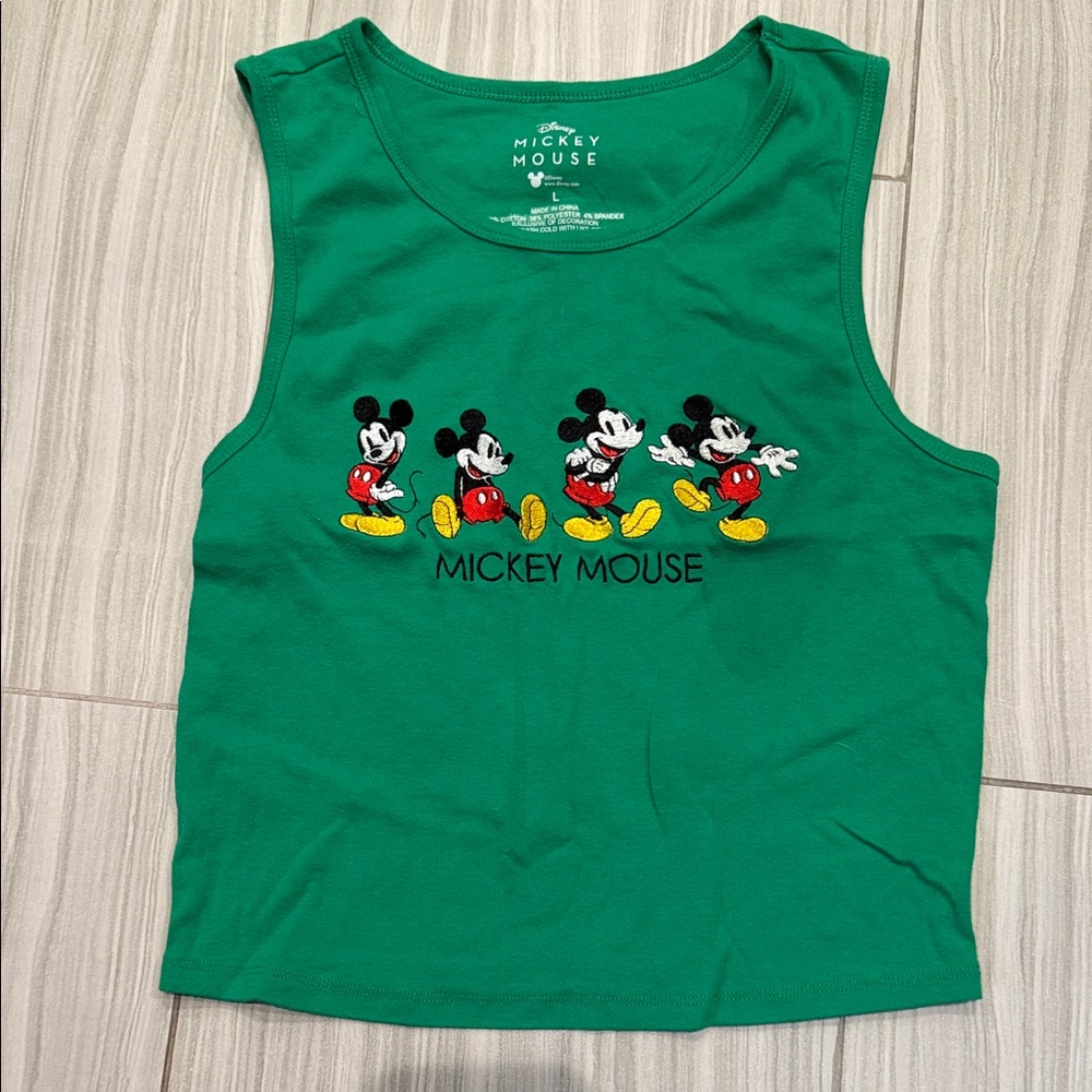 Disney Mickey Mouse Green Tank Top